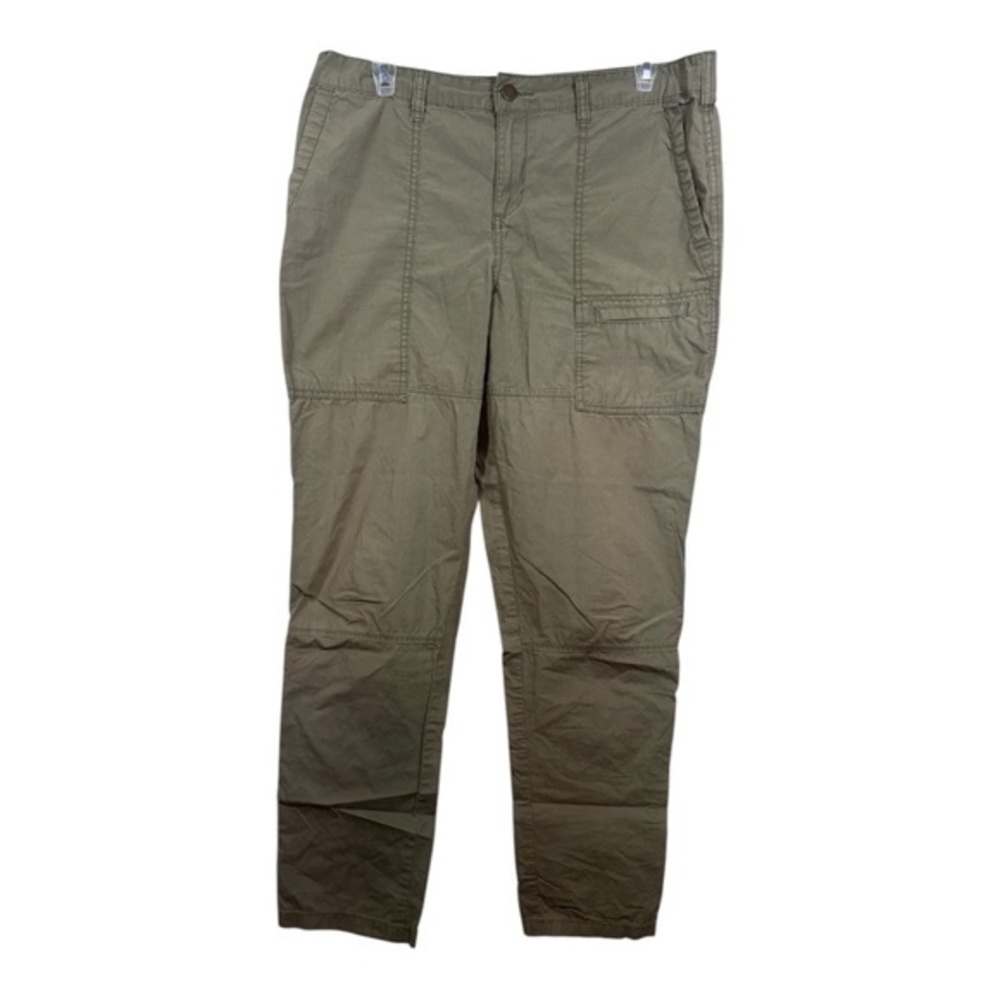 Joe Fresh Trouser Pants Womens Size 10 Army Green Slim Cotton Ankle Casual